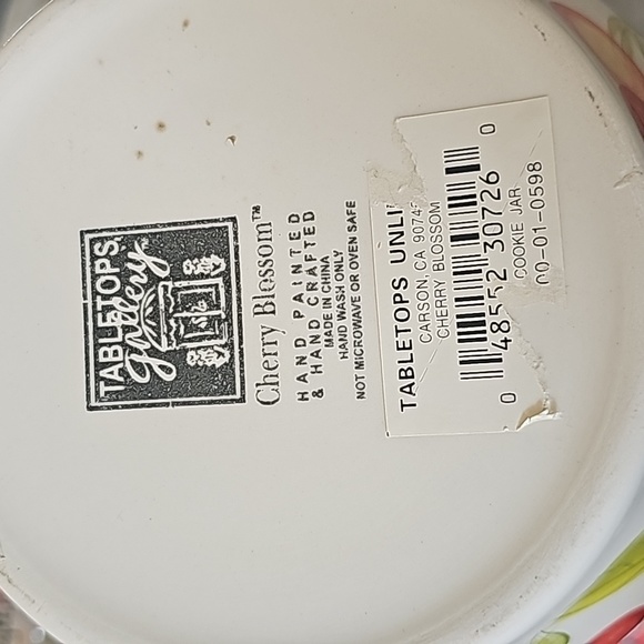 Tabletop Gallery Cherry Blossom Cookie Jar w/ 2 plates - Picture 5 of 9